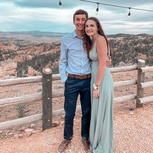 Show Me Your Mumu Jenn Maxi Dress Silver Sage Green Bridesmaid Dress